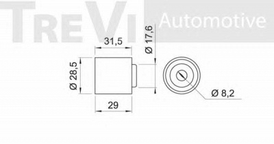 TREVI AUTOMOTIVE td1026 -  Паразитный / Ведущий ролик, зубчатый ремень